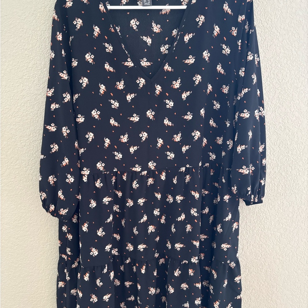 Primark Black V-Neck Sundress with Bishop Sleeves